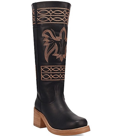 Dingo Avalon Leather Bird Stitch Tall Boots