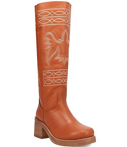 Dingo Avalon Leather Bird Stitch Tall Boots