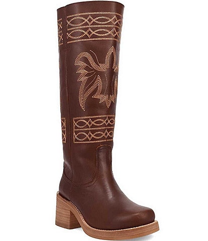 Dingo Avalon Leather Bird Stitch Tall Boots