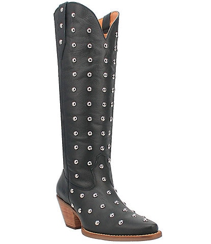 Dingo Broadway Bunny Leather Studded Tall Western Boots