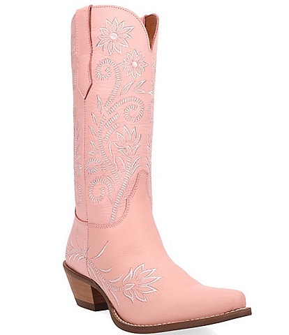 Dingo Buttercup Floral Embroidered Leather Tall Western Boots