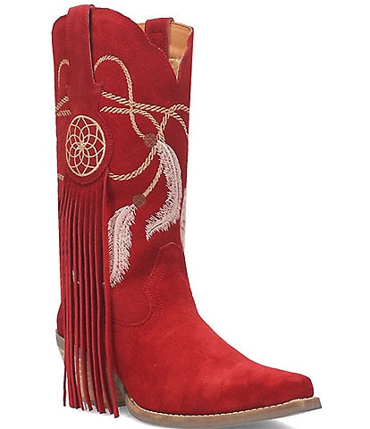 Dingo Day Dream Embroidered Suede Mid Western Boots