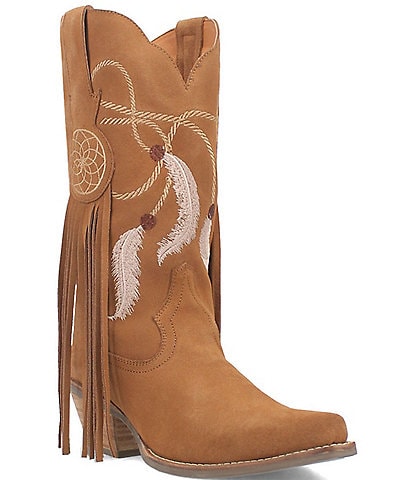 Dingo Day Dream Embroidered Suede Mid Western Boots