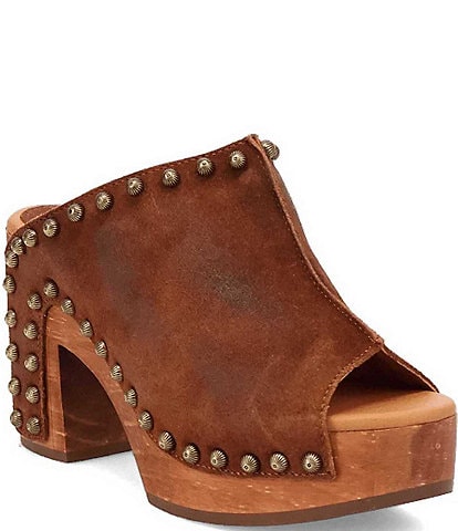 Dingo Echo Suede Studded Platform Clog Slide Sandals