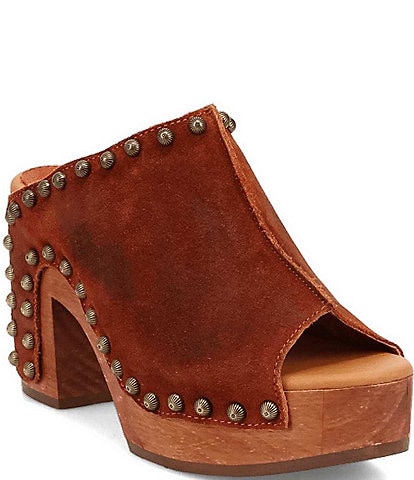 Dingo Echo Suede Studded Platform Clog Slide Sandals