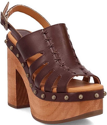 Dingo Gema Leather Slingback Platform Sandals