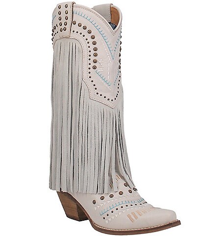 Dingo Gypsy Leather Fringed Embroidered Studded Western Boots