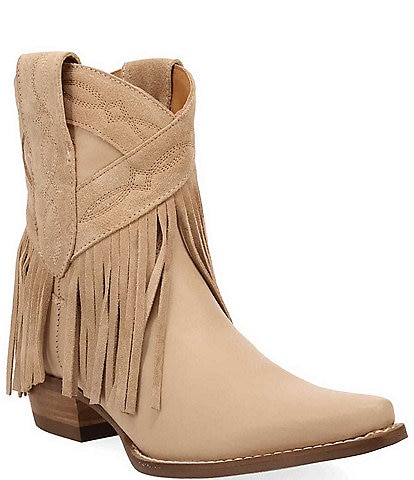 Dingo Last Ride Leather Suede Fringe Western Booties
