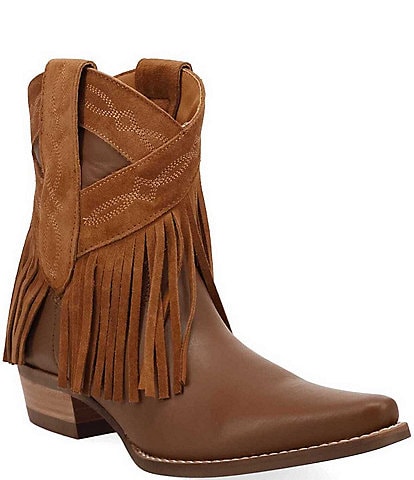 Dingo Last Ride Leather Suede Fringe Western Booties