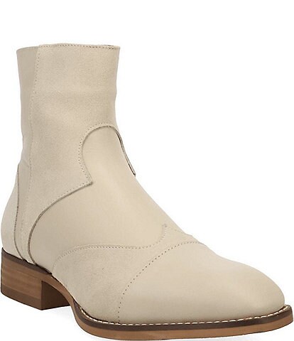Dingo Men's Barnsley Leather and Suede Square Toe Zip Booties