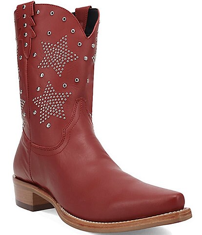 Dingo Men's Lone Star Leather Studded Western Snip Toe Boots