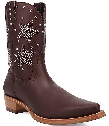 Dingo Men's Lone Star Leather Studded Western Snip Toe Boots