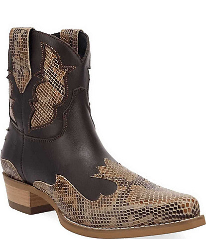 Dingo Men's Serpico Snake Embossed Leather Western Booties