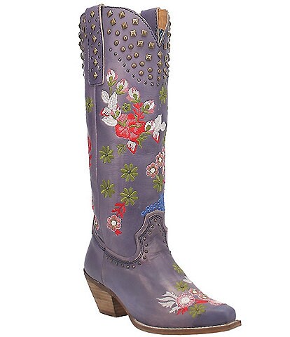 Dingo Poppy Floral Embroidered Studded Western Boots