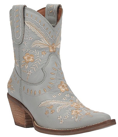 Dingo Primrose Leather Feather & Floral Embroidered Western Booties