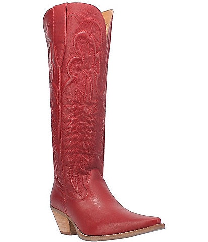 Dingo Raisin Kane Embossed Leather Tall Western Boots