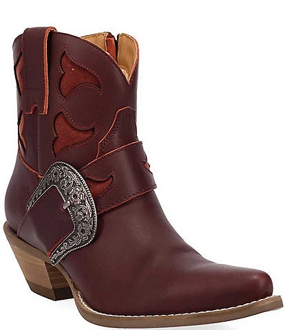 Dingo Saddle Up Leather Buckle Strap Western Booties