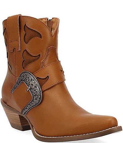 Dingo Saddle Up Leather Buckle Strap Western Booties
