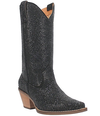 Dingo Silver Dollar Rhinestone Embellished Leather Tall Western Boots