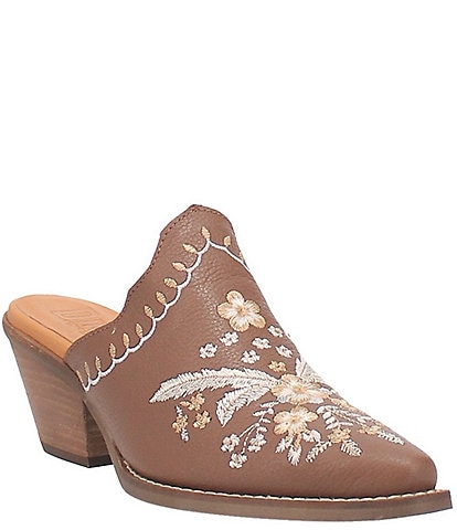Dingo Wildflower Leather Floral Embroidered Western Mules
