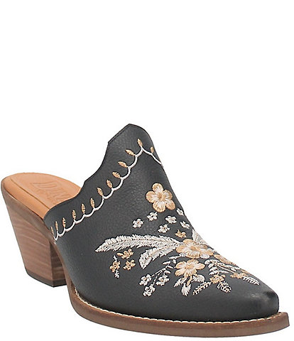 Dingo Wildflower Leather Floral Embroidered Western Mules