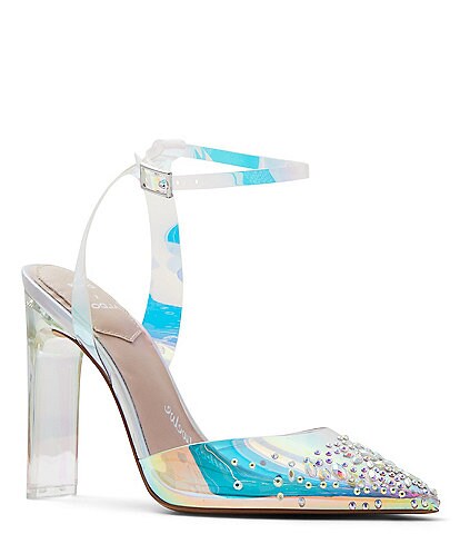 Disney x ALDO Cinderella Glass Slipper Rainbow Clear Jewel Embellished Pumps