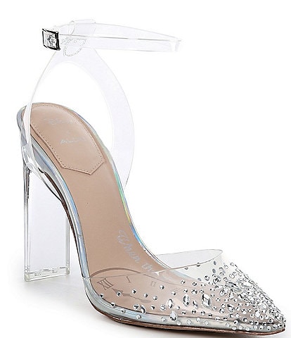 Disney x ALDO Glass Slipper Cinderella Clear Jewel Embellished Pointed Toe Pumps