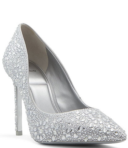 Buy SHOELIN Silver Heels, Ankle Strap Handmade Luxury Crystal Glitter Party  Dress High Heel Pumps at Amazon.in