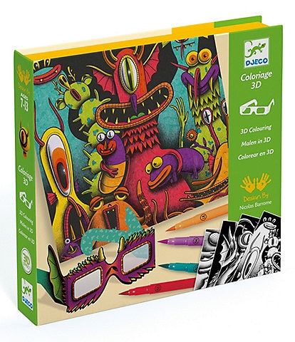 Djeco Funny Freaks 3D Felt Tip Marker Coloring Activity Arts & Crafts Kit