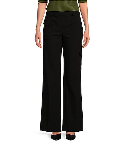 DKNY by Donna Karan Asymmetrical Pocketed Cargo Pants