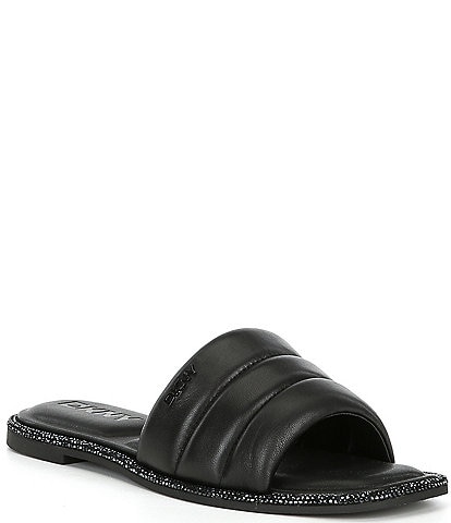 DKNY Bethea Puff Leather Slide Sandals