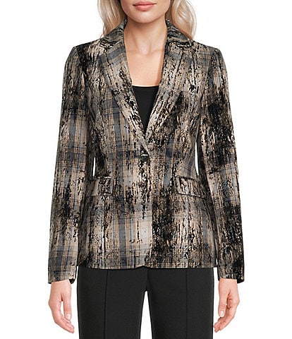 DKNY by Donna Karan Button Notch Collar Long Sleeve Jacket