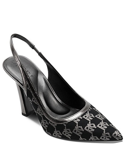 DKNY by Donna Karan Cinette Signature Logo Print Slingback Pumps