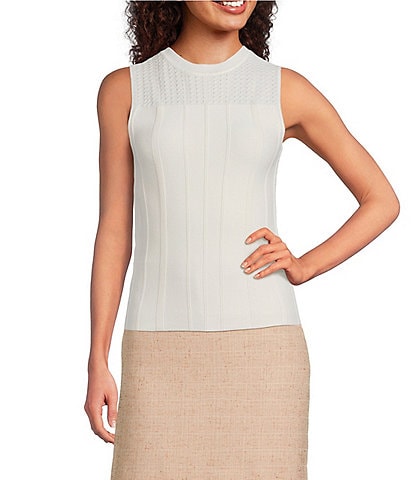 DKNY by Donna Karan Cotton Blend Sleeveless Knit Top