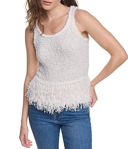 DKNY by Donna Karan Cropped Fringe Tank
