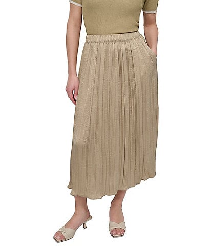 DKNY by Donna Karan Crushed Crease Midi Skirt