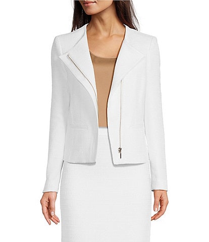 DKNY by Donna Karan Extended Open Collar Motto Jacket