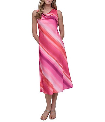 DKNY by Donna Karan Petite Size Printed Slip Dress