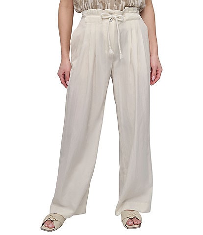 DKNY by Donna Karan Rope Tie Front Wide Leg Pants