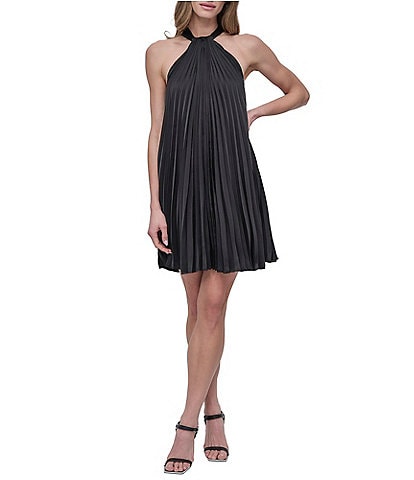 DKNY by Donna Karan Sleeveless Pleated Shift Dress