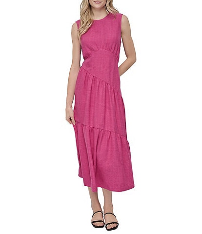 DKNY by Donna Karan Sleeveless Tiered Midi Dress