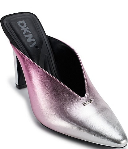 DKNY Cadena Metallic Leather Ombre Dress Mules