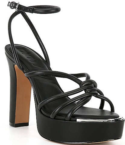 DKNY Delicia Leather Platform Ankle Strap Sandals