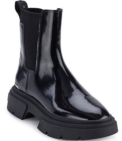 DKNY Fenella Patent Leather Chelsea Booties