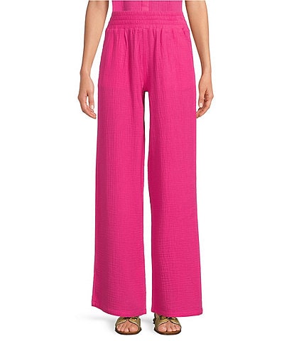 DKNY Flat Front Pull-On Wide Leg Pant