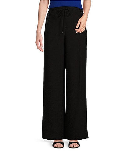 DKNY High Waisted Wide Leg Drawstring Pull-On Pants