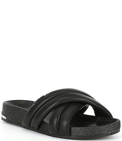 DKNY Indra Leather Crossband Sandals