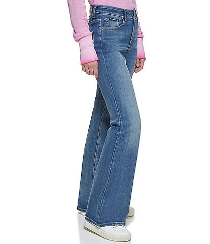 DKNY Jeans Boerum High Rise Flare Leg Stretch Denim Jeans