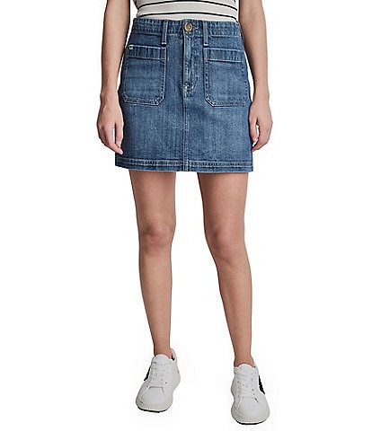 DKNY Jeans by Donna Karan Patch Denim Mini Skirt