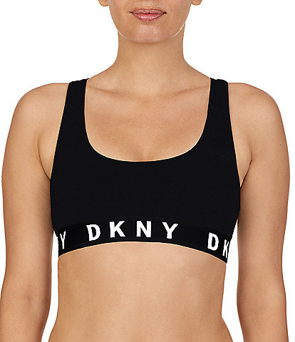 DKNY Logo Band Boyfriend Racerback Seamless Bralette